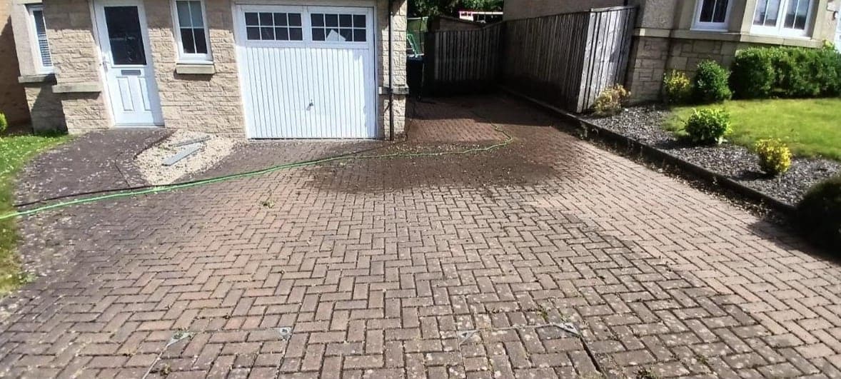 Driveway washdown, cleaned by Steam King